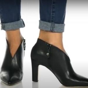 Cole Haan Women Black Leather Viana 75 Pointed Toe Bootie US 6.5